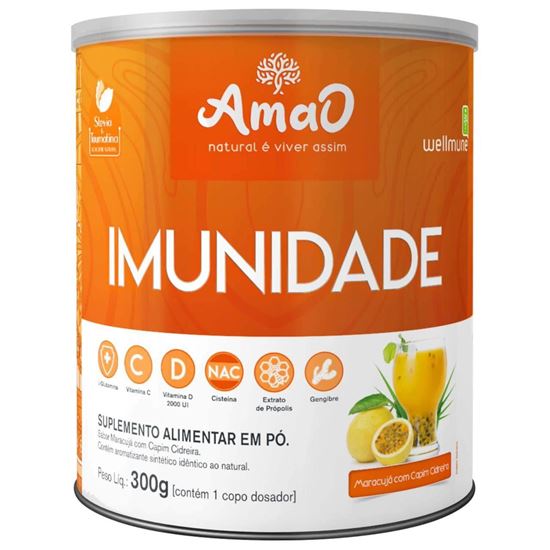 Imagem de IMUNIDADE EM PO 300G AMAO NUTRITION SABOR MARACUJA C CAPIM CIDREIRA